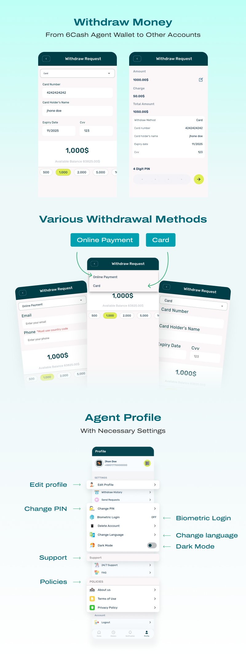 6Cash - Agent App