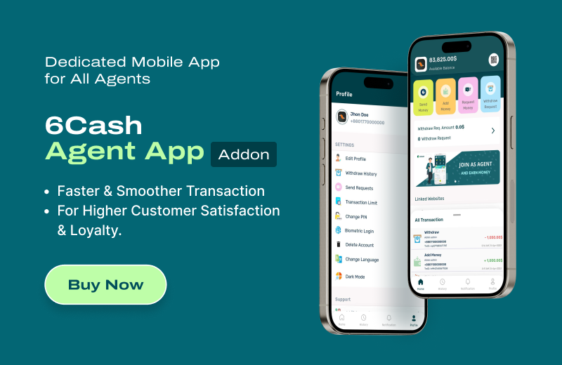 6Cash - Digital Wallet Mobile App with Laravel Admin Panel