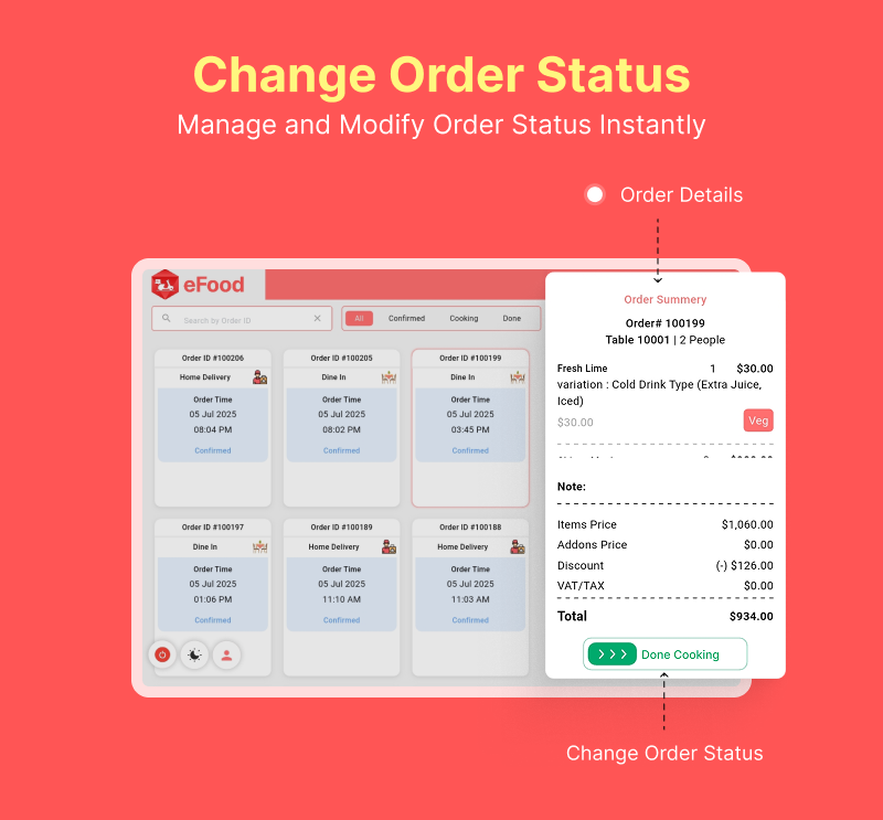 eFood -  Kitchen/Chef App